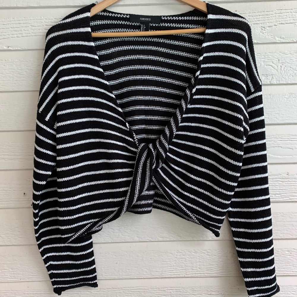 Striped cropped sweater